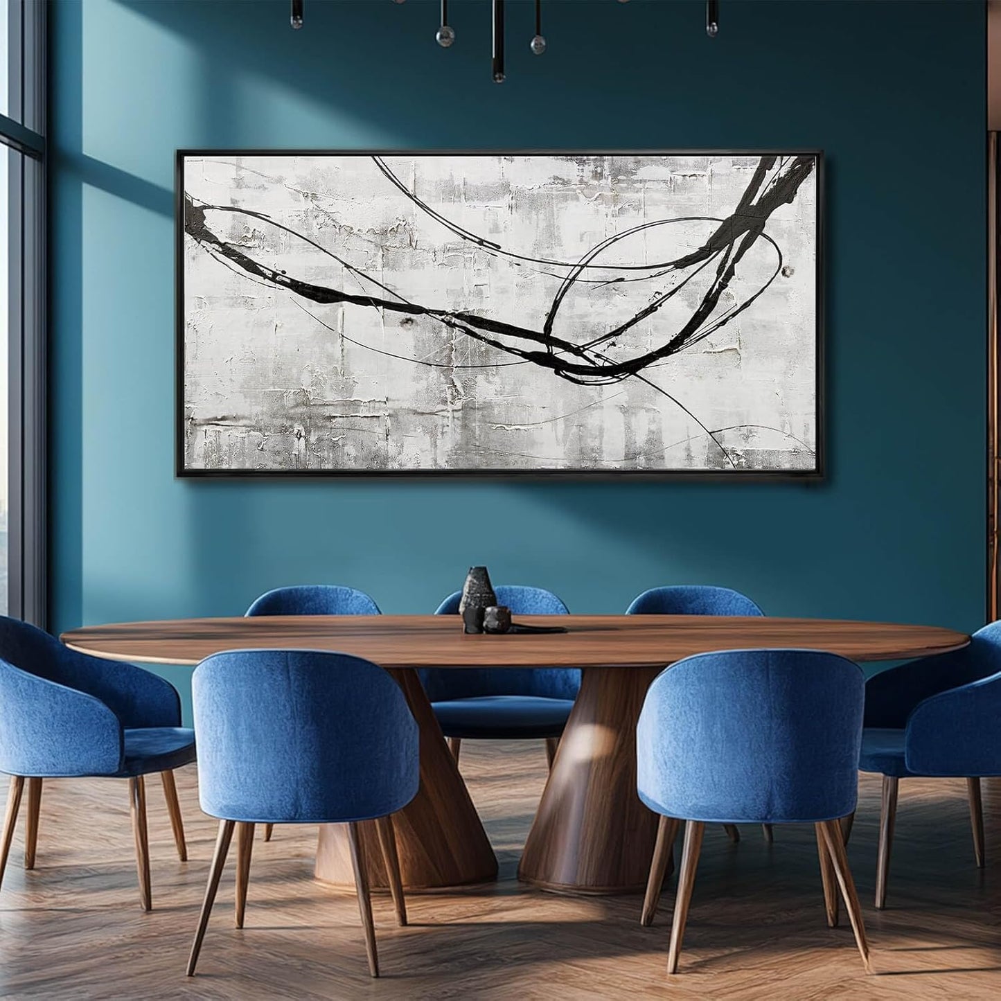 XIANSHOU Gray Home Wall Decor Art Frames for Wall Minimalist Wall Artwork 24"x48" Large Abstract Canvas Wall Art Kitchen Wall Pictures Office Poster