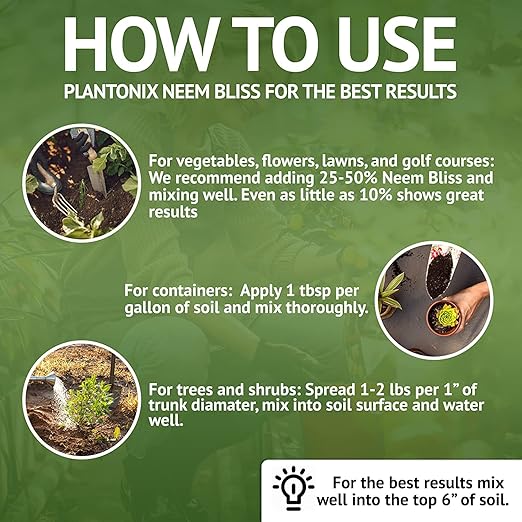 Neem Bliss (1lb) - Organic Neem Meal Fertilizer for Plants - OMRI-Listed Neem Cake - Neem Seed Meal for Plants - Neem Fertilizer for Plants - Organic Fertilizer for Plants, Lawns, & Gardening