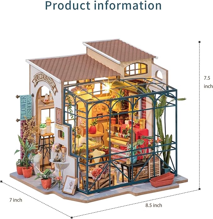 Rolife 1:20 Miniature House Kits-Tiny House Kit-DIY Miniature Dollhouse Kits for Adults-Model Building Craft Kits-Hobbies Gifts for Women and Men