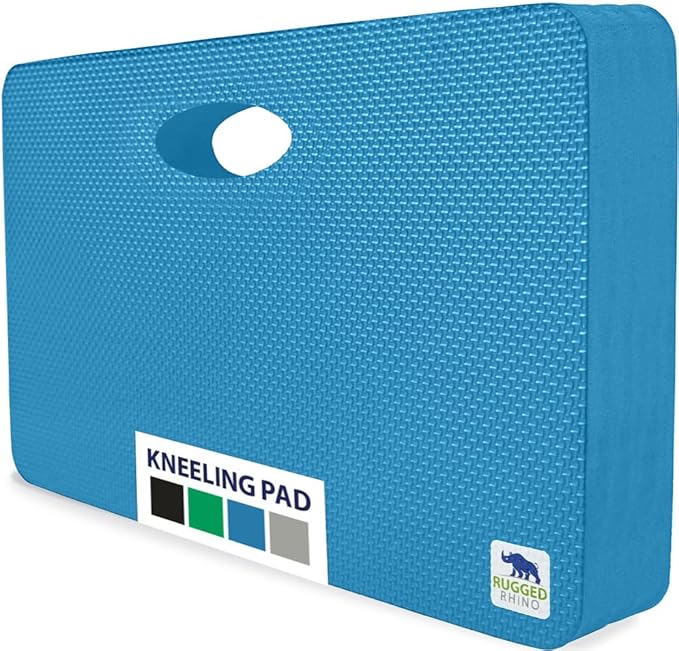 Rugged Rhino Soft Foam Kneeling Pad, Thick Knee Mat Resists Water, Durable Shock Absorbent Pads, Comfortable Strong Rebound, Gardening, Mechanic Tools, Bath Tub Essentials Bright Blue