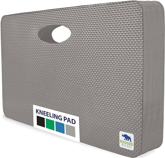 Rugged Rhino Soft Foam Kneeling Pad, Thick Knee Mat Resists Water, Durable Shock Absorbent Pads, Comfortable Strong Rebound, Gardening, Mechanic Tools, Bath Tub Essentials Slate Gray