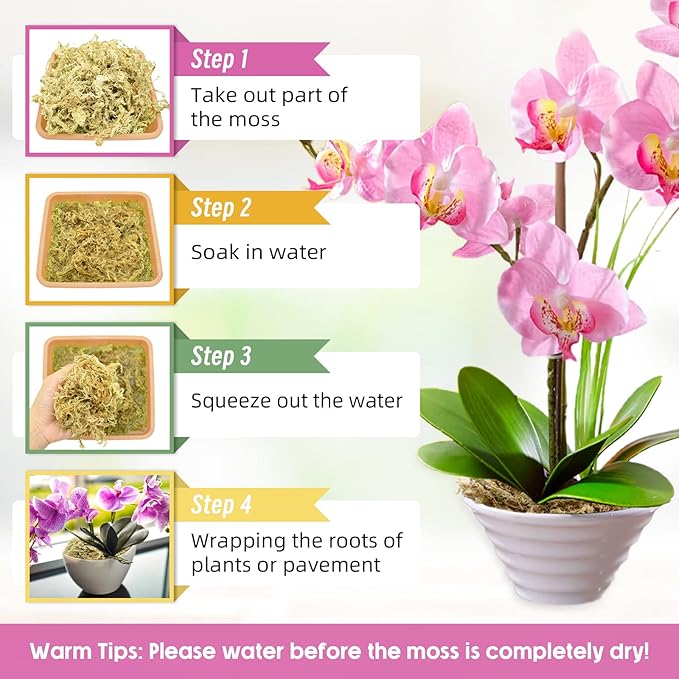 Legigo 10.5OZ Premium Sphagnum Moss for Plants 12QT Natural Long Fiber Moss Dried, Plant Moss for Orchid Repotting, Potted Plants, Succulents, Reptiles