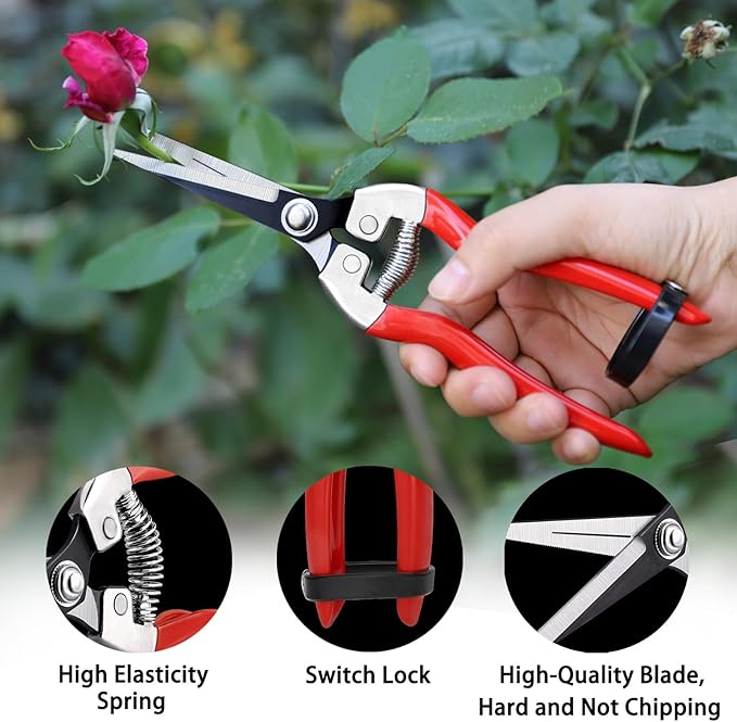 Kynup 3Pack Pruning Shears, Garden Shears, Pruning Shears for Gardening, Gardening Shears, Garden Scissors, Garden Clippers, Gardening Tools with Gloves, Stainless Steel, Soft Grip Handle
