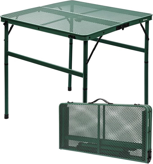 Square Folding Table, Easy for Storage, Compact and Portable Picnic Table for Grill, Outdoor Camping, Garden, Patio, Dining, BBQ, Party, Market and Card Table, 27.2 LĂ27.2W inches