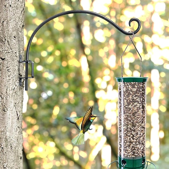 Swivel Bird Feeder Hanger Hook: Swivel Hanging Plant Bracket Outdoor - Wall Mount Swivel Hanging Hook for Bird Feeder 12Inch 2Packs