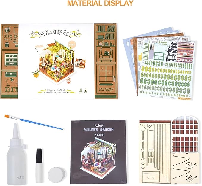 Rolife 1:20 Miniature House Kits-Tiny House Kit-DIY Miniature Dollhouse Kits for Adults-Model Building Craft Kits-Hobbies Gifts for Women and Men