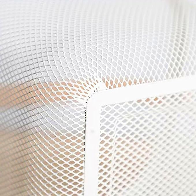 Metal Mesh Steel Basket, Storage Organizer Basket Garden Harvest Basket Multi-functional Kitchen Fruit Baskets Bin with Wooden Handle for Bathroom Picnic Shopping Decor Cabinet Home, White