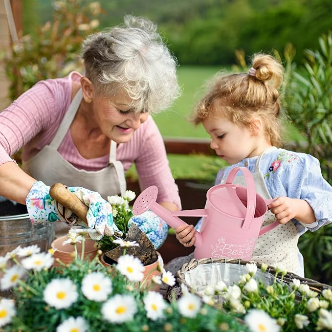 Gifts for Grandma, Gardening Gifts for Women,Grandma Gifts from Grandkids, Best Gifts for Grandma, Nana,Mimi,Gigi, Oma, Metal Watering Can for Indoor Plants,1/2 Gallon,Pink 