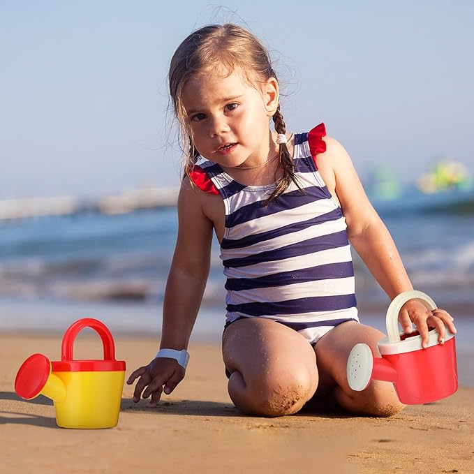 Sotiff 24 Pieces Plastic Watering Cans for Kids Watering Toys Kids Watering Can Small Toddler Garden Tools Bath Toys Beach Toys for Home Outdoor, Assorted Color