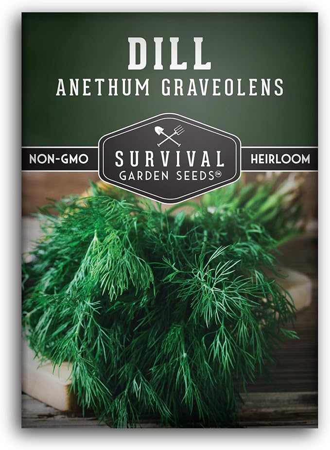 Survival Garden Seeds - Dill Seed for Planting - Packet with Instructions to Plant and Grow Popular Pickling Herbs in Your Home Vegetable and Herb Garden - Non-GMO Heirloom Variety - 1 Pack