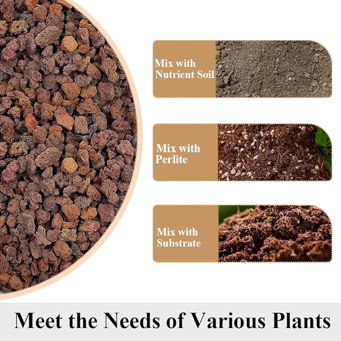 Red Horticultural Lava Rocks for Plants, 2lb Succulents Cactus Bonsai Soil Volcanic Rocks for Aquarium Outdoor Decorative Stones for Craft Projects, Vase Fillers
