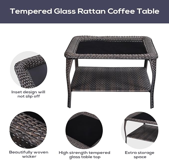 Outdoor Furniture Sectional Sofa L Shaped Couch - Patio Wicker Set with 2 Swivel Glider Chairs, 8 Piece Rattan Patio Conversation Sets with Gray Cushion for Deck Backyard Sunroom Grey Cushion