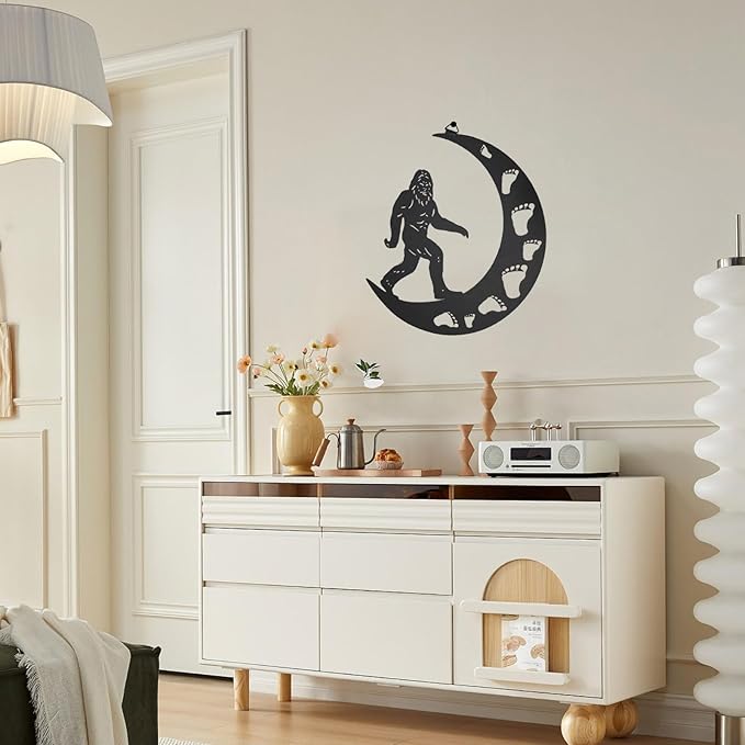 VZVXCC Bigfoot Metal Wall Art Outdoor Decor-12 Big Foot Statues Sasquatch Silhouette Wall Art Hanging Decorations,Bigfoot Sasquatch Gifts for for Indoor Outdoor Yard Art, Patio, Lawn