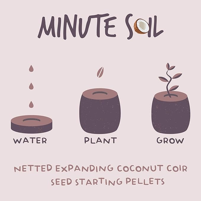 Pure Coconut Coir Netted Seed Starting Pellets - 42mm - Pack of 50 - Sustainable, Renewable, Unamended - Superior to Peat Plugs - High Water Holding - Minimize Root Loss & Transplant Shock