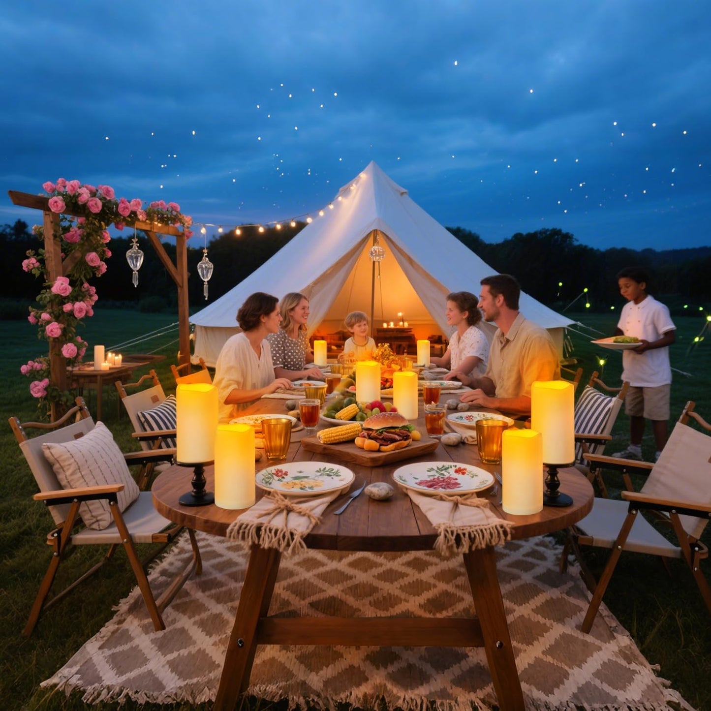 Flickering Flameless Candles Waterproof Large (D 3" x H 6") LED Candles, 2Pcs Pillar Outdoor Indoor Battery Operated Candles with Remote for Home/Wedding/Christmas/Holiday Décor