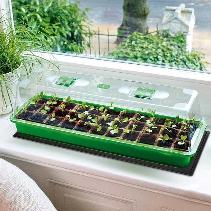 iPower GLHTMTSX2-A 2-Pack 10" x 20.5" Durable Waterproof Seedling Heat Mat Warm Hydroponic Plant Germination Starting Pad, Green
