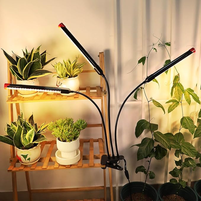 Grow Lights for Indoor Plants Full Spectrum, LED Plant Lights, 3000k/5000k/660nm Full Spectrum Growing Lamps, 126 LED Clip on Plant Growing Lamps for Seed Starting Seedlings Precision Timer 2 Pack