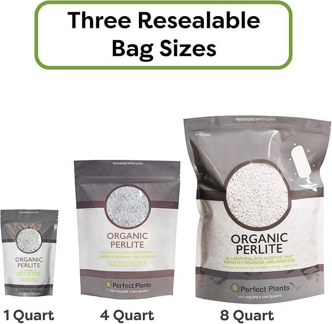 Organic Perlite by Perfect Plants β Add to Soil for Indoor & Outdoor Container Plants for Drainage Management and Enhanced Growth (8qts.)