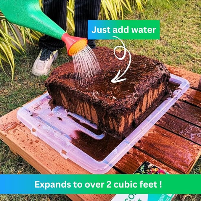 Premium Coco Coir by UrbanGro | 10 LBS Compressed Brick Expands to 2 Cubic Feet | Peat-Free Growing Medium for Indoor & Outdoor Plants, Starting Seeds, Seedlings, Hydroponics