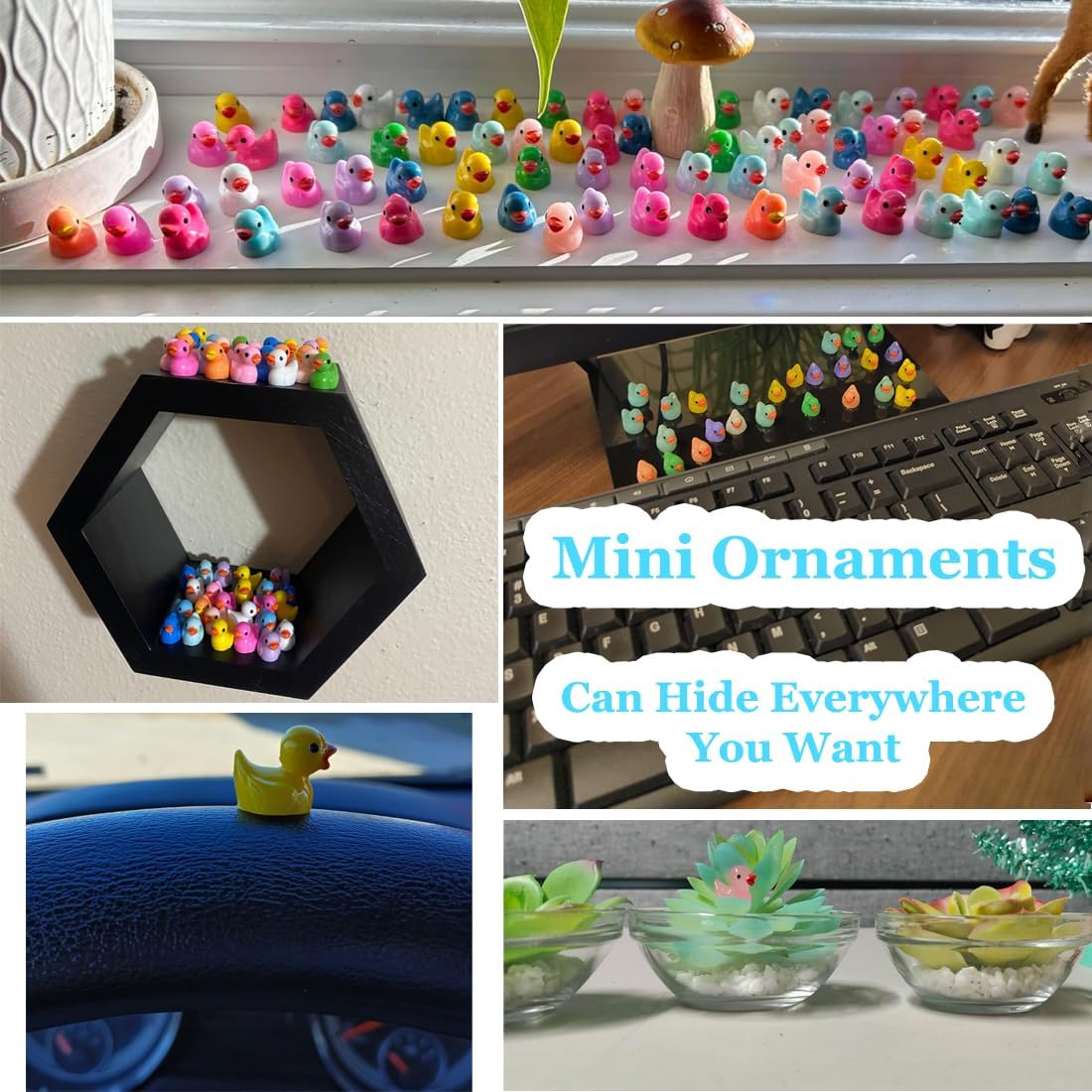 Mini Resin Animals Variety Pack 50 Mini Ducks Bunnies Frogs Turtles Chickens Tiny Little Animals Figures Small Plastic Animal Figurines Fairy Garden Accessories Outdoor Statues Pink