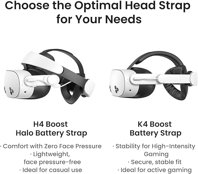 KIWI design K4 Boost Comfort Battery Head Strap Accessories for Meta/Oculus Quest 3/3S, Dual Charge the VR Headset and Battery Strap in 2.5h