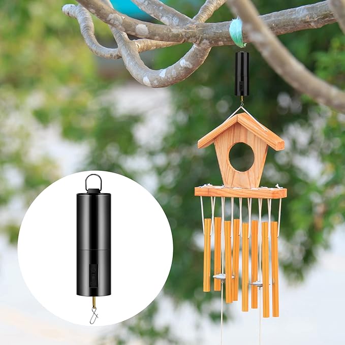2 Pieces Hanging Black Rotating Motor Wind Spinner Mobile Battery Operated Motor Multi-Purposes Rotatable Hook for Garden Decoration Accessory Supplies