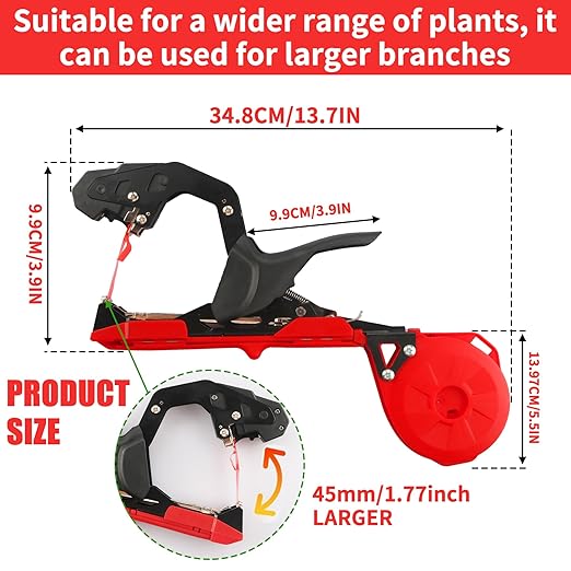 Plant Tying Machine,Handy Plant Binding Tape Tool, Quick Tying Grape Vines, Binding Tomato Vines, Lightweight Plant Tying Tools,More Durable Come with 10000pcs Staples 10 Rolls Tape