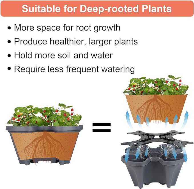 Vertical Planter 7 Tier Stackable Planters Garden Planters Strawberry Herb Flower and Vegetable Planter Indoor Outdoor Gardening Pots with Removable Wheels and Tools