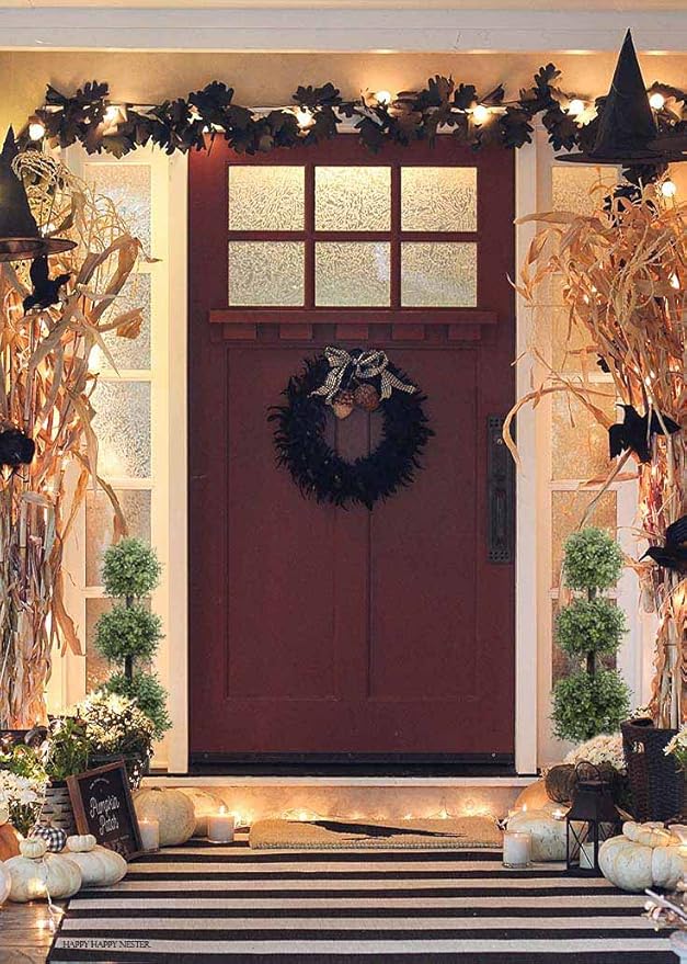 38''T Outdoor Boxwood Triple Ball Topiary Potted Plant Anti-UV Front Door Decor 2Pack
