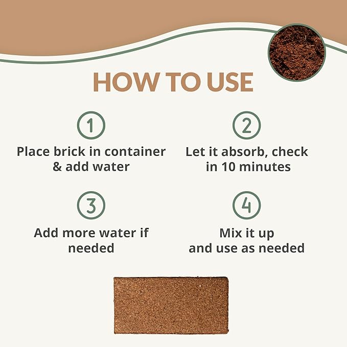 Coco Bliss 650gm Bricks (5-Pack) - Organic Coco Coir for Plants - OMRI-Listed Coco Coir for Garden Soil & Potting Mixes - Coconut Fiber Mixes with Potting Soil for Indoor Plants & Outdoor Plants