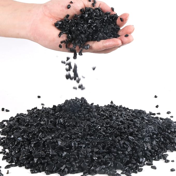 Anothera Stones for Plants, 3LB Smooth Natural Black River Rocks, Plant Aquarium Gravel Stones for Succulents Bonsai Terrarium Vase Fillers Fish Tank Indoor Outdoor Garden Decor(6-9 mm)