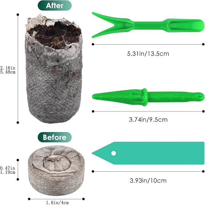 PACETAP 100 Pcs 40mm Peat Pellet Seed Starter Soil, Compressed Seed Fertilizer Nutrient Soil Block, Germination Seedling Pods for Growing Herbs, Plant, Flowers, Vegetables