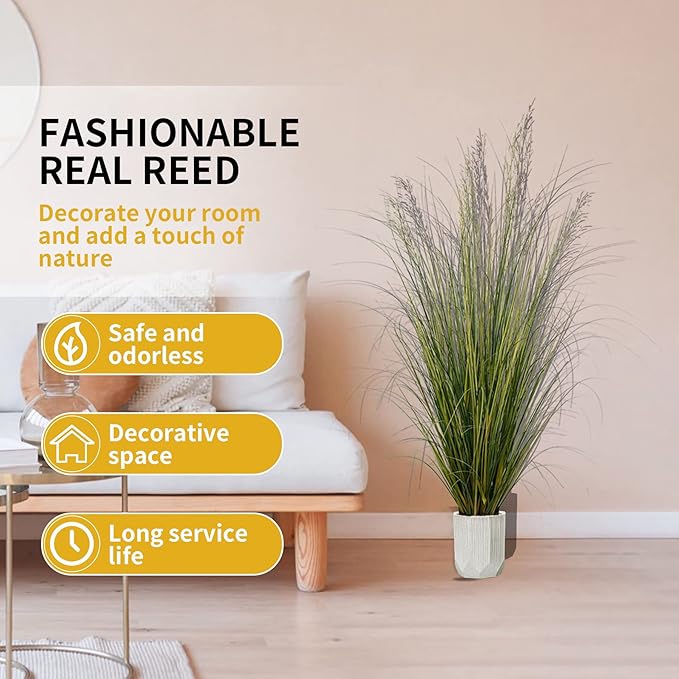 Artificial Plant 5ft Tall Artificial Grass Plant,Faux Plants Indoor Home Decorative Artificial Plants & Flowers in Pot Fake Plant, House Plant Indoor