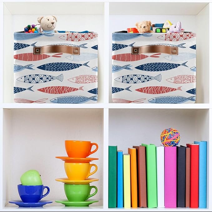 Fish Rectangular Storage Basket Organizer Bin Shelf Baskets For Clothes Gifts For Home Office Dorm