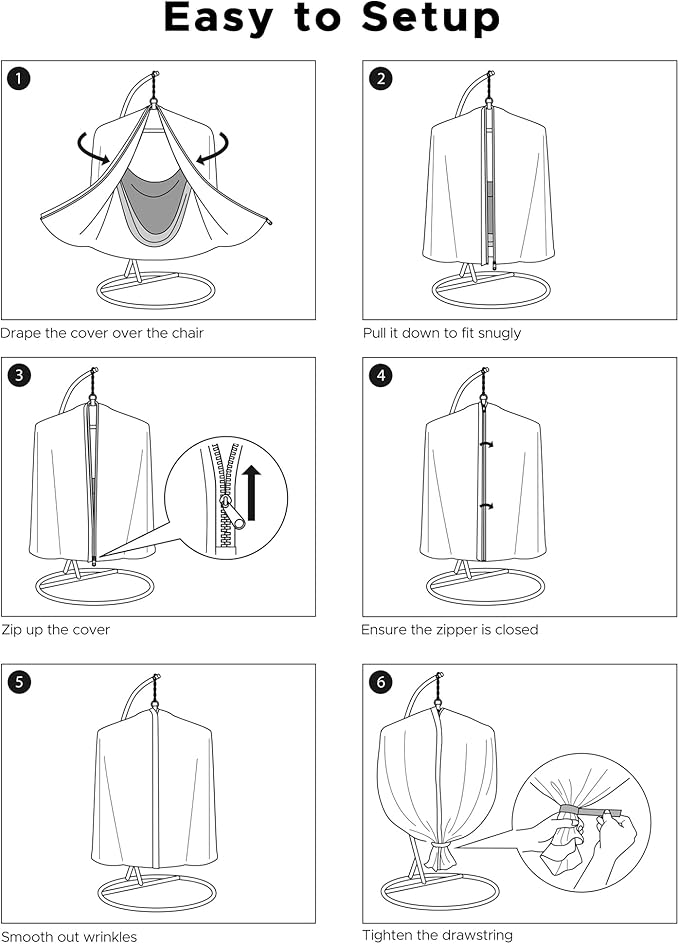 ADVOKAIR Hammock Chair Swing & Cover Set (500 lbs Max) – Hanging Rope Swing for Bedroom, Outdoor, Patio, Porch with Sturdy Steel Bar & Anti-Slip Rings + All-Weather Rain Cover for Storage Protection