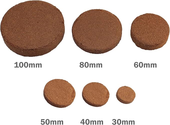 Coco Coir Discs (35mm 50-Pack) - Organic Coconut Coir Seed Starting Discs - Coconut Fiber Seedling Soil for House Plants, Potting Soil, & Indoor Plants - Organic Coco Coir for Plants & Potting Mix