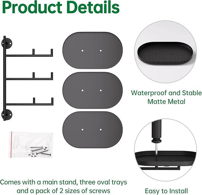 Rotating Window Plant Shelves for Multiple Plants Indoors,3-tier Metal Corner black Plant Stand Holder Floating Plant Shelf for Wall,Windows Sill Gifts for Plant Lovers to Enhance Home Decor