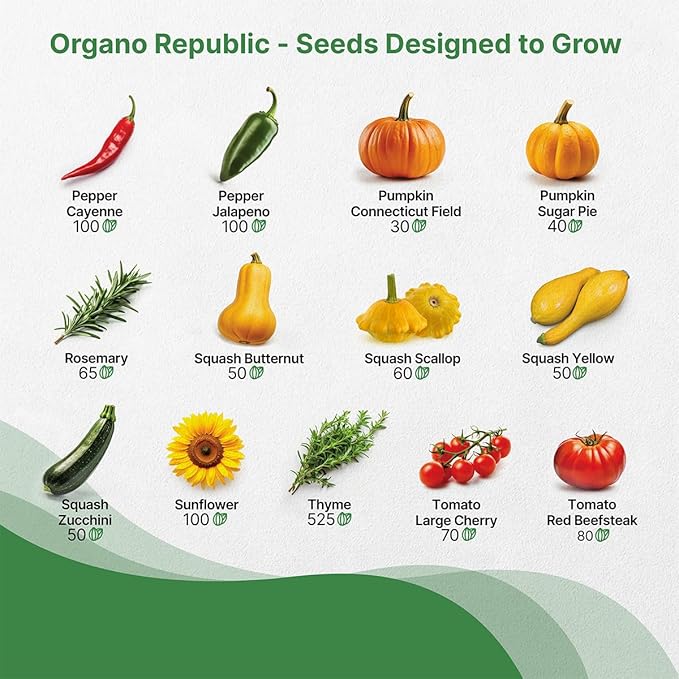 25 Summer Vegetable & Herb Garden Seeds Variety Pack - 6,820+ Non-GMO Heirloom Veggie & Herb Seeds for Outdoors and Indoor Home Gardening: Tomato, Pepper, Okra, Bean, Cucumber, Basil, Rosemary