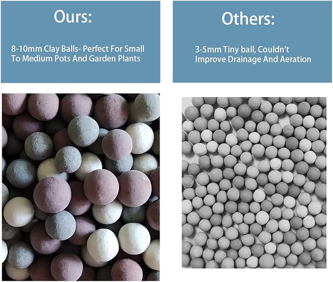Natural Organic Colorful Leca Balls 5LBS for Plants, 8mm-10mm Ceramsite Clay Pebbles Indoor Potting Garden Soil for Orchid, Succulents, Hydroponics, Decoration, Drainage (5LBS, Primary Color, 1)