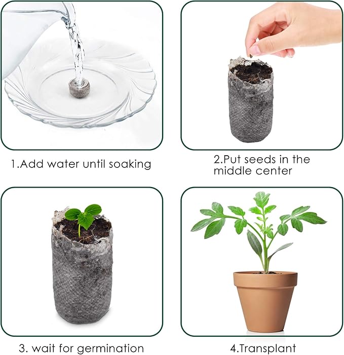 PACETAP 100 Pcs 40mm Peat Pellet Seed Starter Soil, Compressed Seed Fertilizer Nutrient Soil Block, Germination Seedling Pods for Growing Herbs, Plant, Flowers, Vegetables