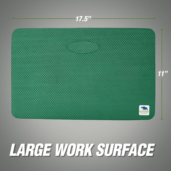 Rugged Rhino Soft Foam Kneeling Pad, Thick Knee Mat Resists Water, Durable Shock Absorbent Pads, Comfortable Strong Rebound, Gardening, Mechanic Tools, Bath Tub Essentials Pine Green