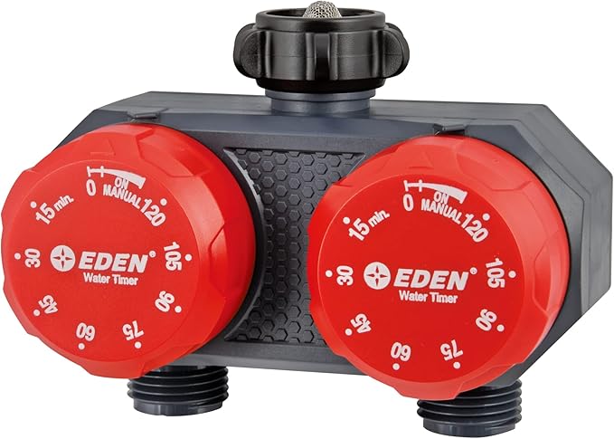 Eden 25124 2-Zone Mechanical Watering Timer, Red, Grey