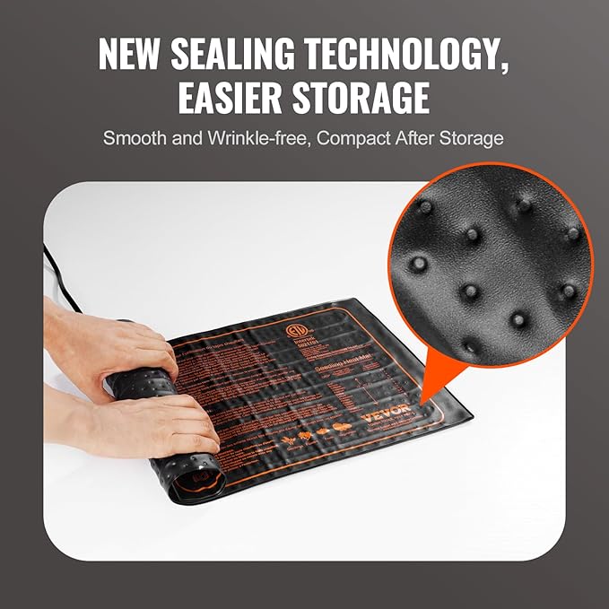 VEVOR 10"x 20.75" Seedling Heat Mat w/Digital Thermostat Combo Set, MET-Listed Heating Pad for Seed Starting, Waterproof Seed Mats for Germination, Indoor Gardening, Hydroponic, Greenhouse, 1 Pack