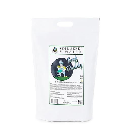 Soil Seed & Water Turf Daddy overseed and Aeration Blend Organic Fertilizer Soil Amendment for Grass, Lawn, Turf and Landscaping - OMRI Listed