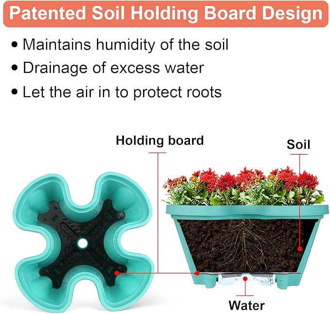 Vertical Planter 4 Tier Stackable Planters Garden Planters Strawberry Herb Flower and Vegetable Planter Indoor Outdoor Gardening Pots with Removable Wheels and Tools