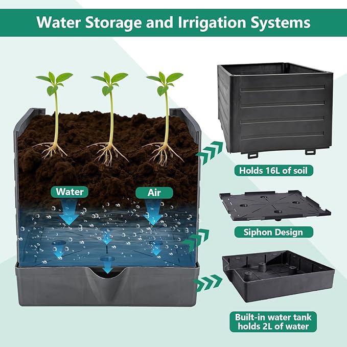 2 Pack Raised Garden Bed Planter Box with Trellis, 58”Tomato Planter with Trellis for Climbing Plants Vegetables Vine Flowers, Self-Watering Tomato Cage for Garden Patio Outdoor & Indoor