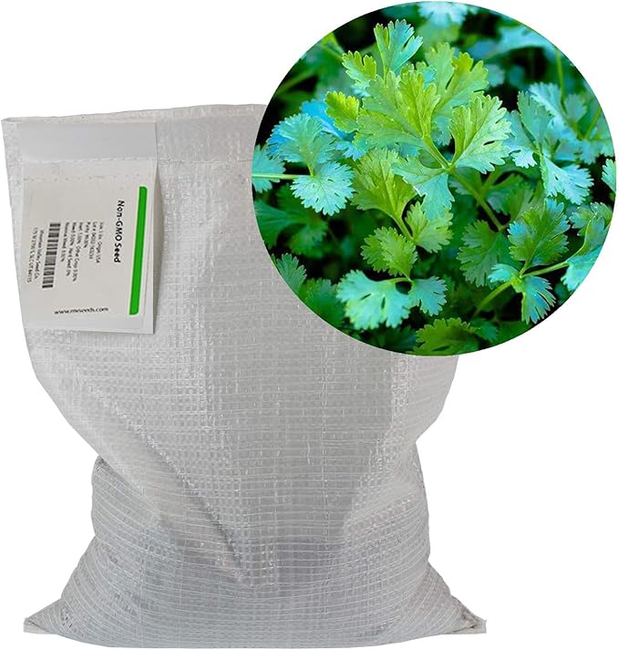 Slow Bolt Cilantro Herb Garden Seeds - 5 Lb ~200,00 seeds - Non-GMO Heirloom Slow Bolt Cilantro Herb Seeds (Coriander) - Outdoor Garden, Indoor Garden, Countertop Microgreens, Organic Micro Greens Kit