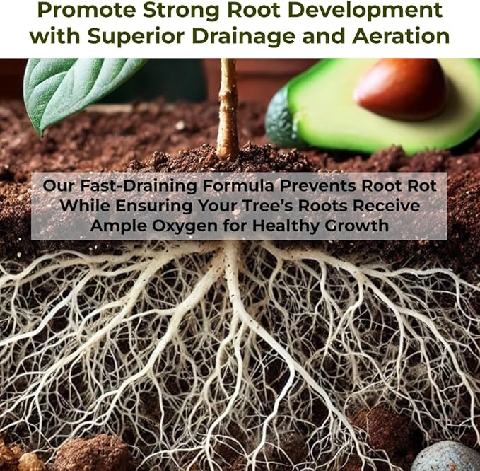 Avocado Tree Soil – Premium Organic Potting Mix for Avocado Trees | Tailored pH & Organic Nutrients | Fast-Draining & Moisture-Retaining | Indoor & Outdoor Use (5 QUARTS)