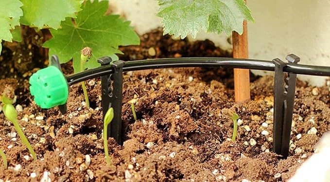 500 Pcs Plastic Irrigation Drip Support Stakes for 1/4-Inch Tubing Hose 4/7 or 3/5 Irrigation Hose Holder&Emitters/Drip Irrigation Kits/Garden Tools for Vegetable Gardens Flower Beds Herbs Garden