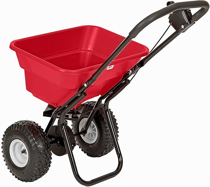 EarthWay 2050P 80lb Broadcast Spreader, Lawn Aerator, Fertilizer Spreader, 80lb Capacity, Pre-Assembled, with Rustproof Poly Hopper and Adjustable Drop Rate for Lawn Care & Seed Spreading